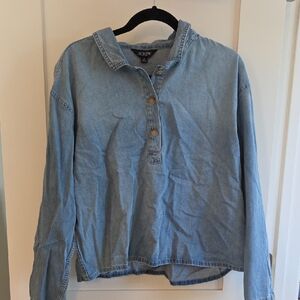 J.Crew Blue Denim Pullover Shirt